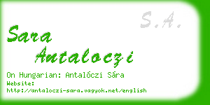 sara antaloczi business card